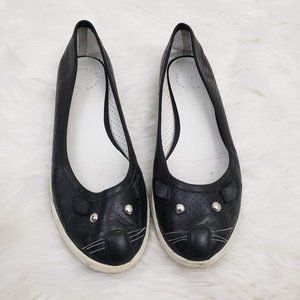 Marc by Marc Jacobs Leather Cat Loafer Flats Black